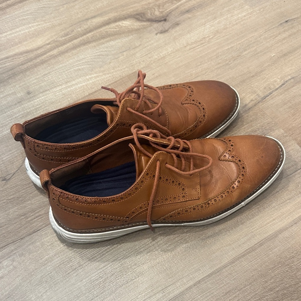 Cole Haan Brown Leather Oxfords with White Sole